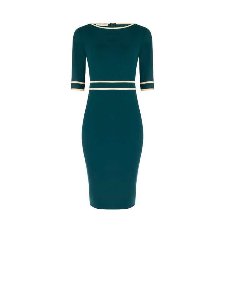 VESTIDO VERDE COM VIVOS EM CONTRASTE RINASCIMENTO