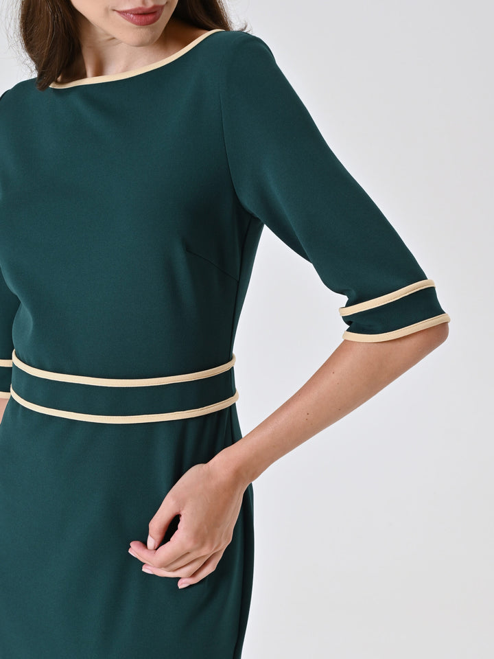 VESTIDO VERDE COM VIVOS EM CONTRASTE RINASCIMENTO