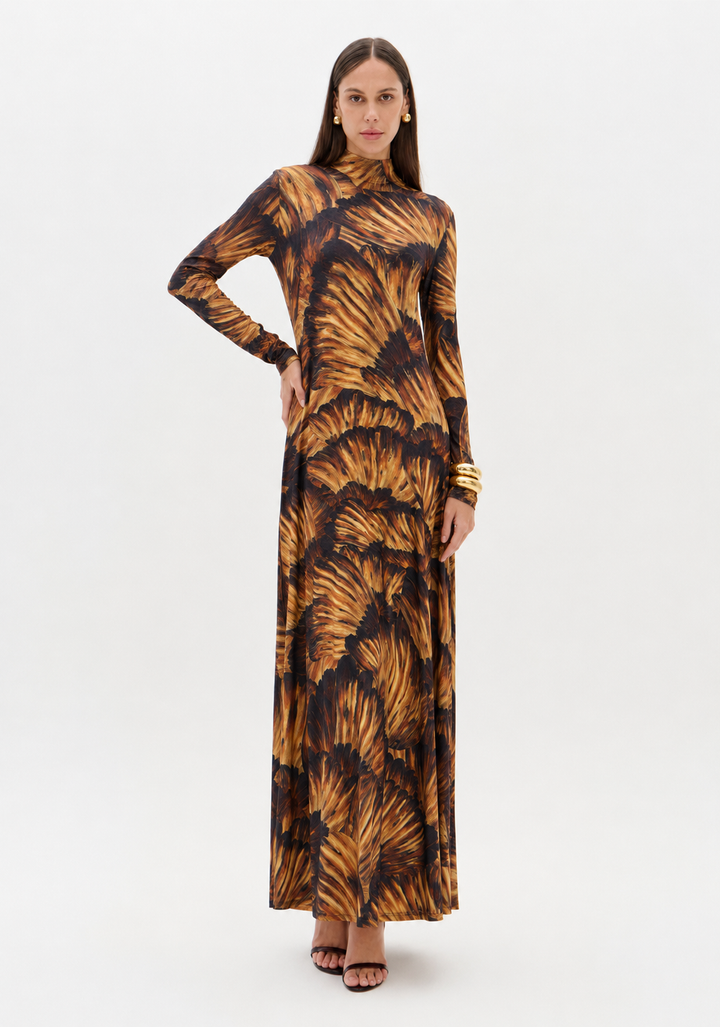 VESTIDO COMPRIDO ESTAMPADO LANÇA PERFUME
