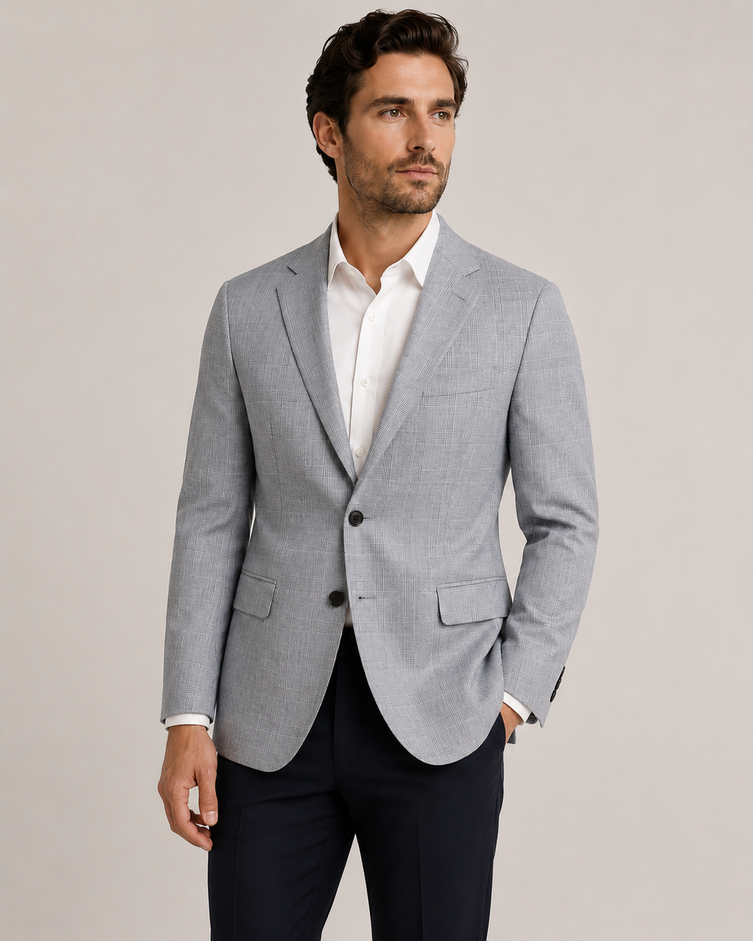 BLAZER CINZA CLARO XADREZ JOVIT´S