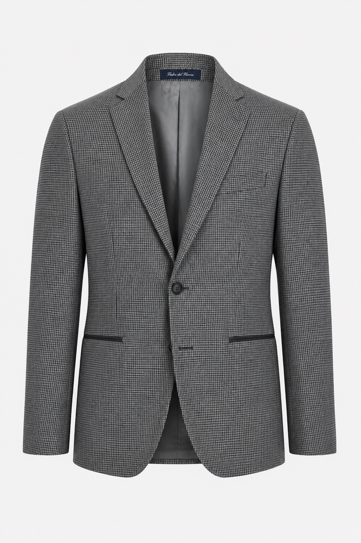 BLAZER CINZA COM PADRÃO MICROTEXTURIZADO PONTO CHIC