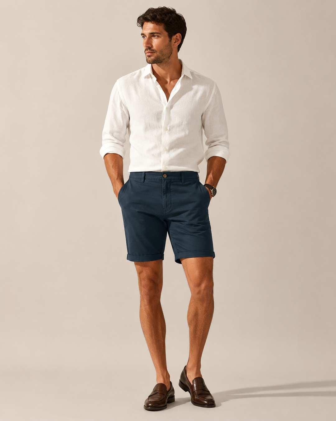 CALÇÕES CHINO AZUL MARINHO JOVITS