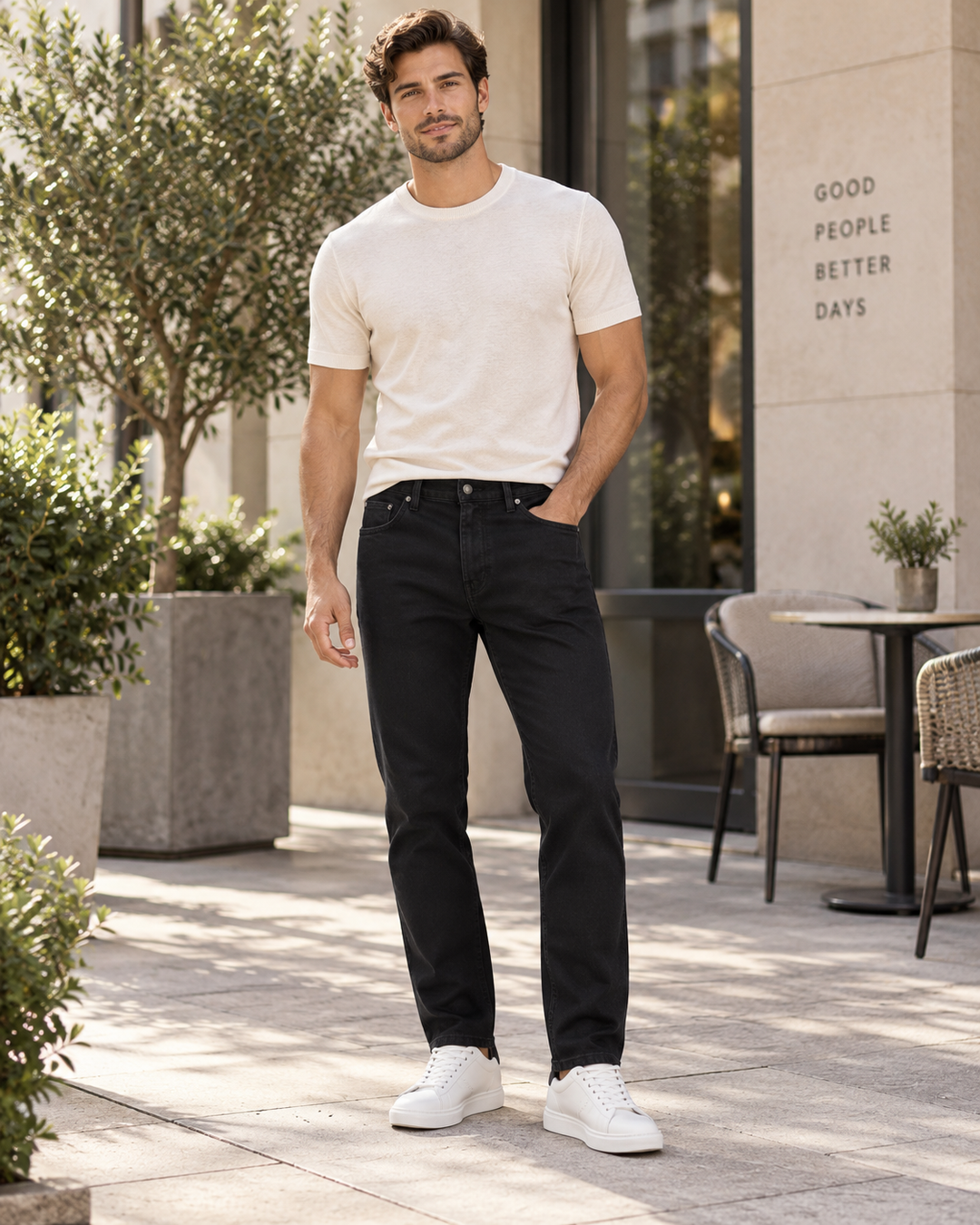JEANS TAPERED FIT PRETAS JOVITS