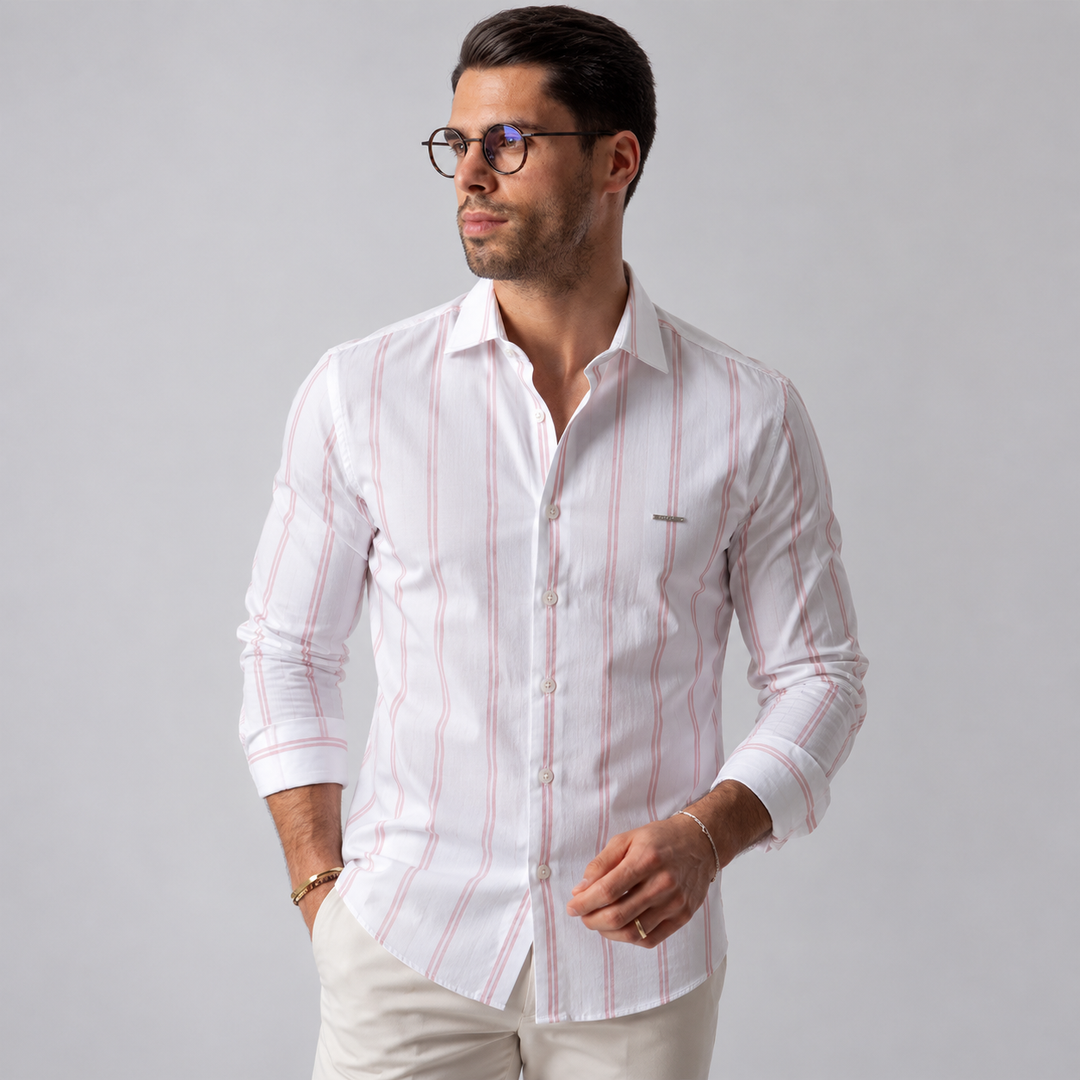CAMISA RISCAS ROSA CLARO ZOLF