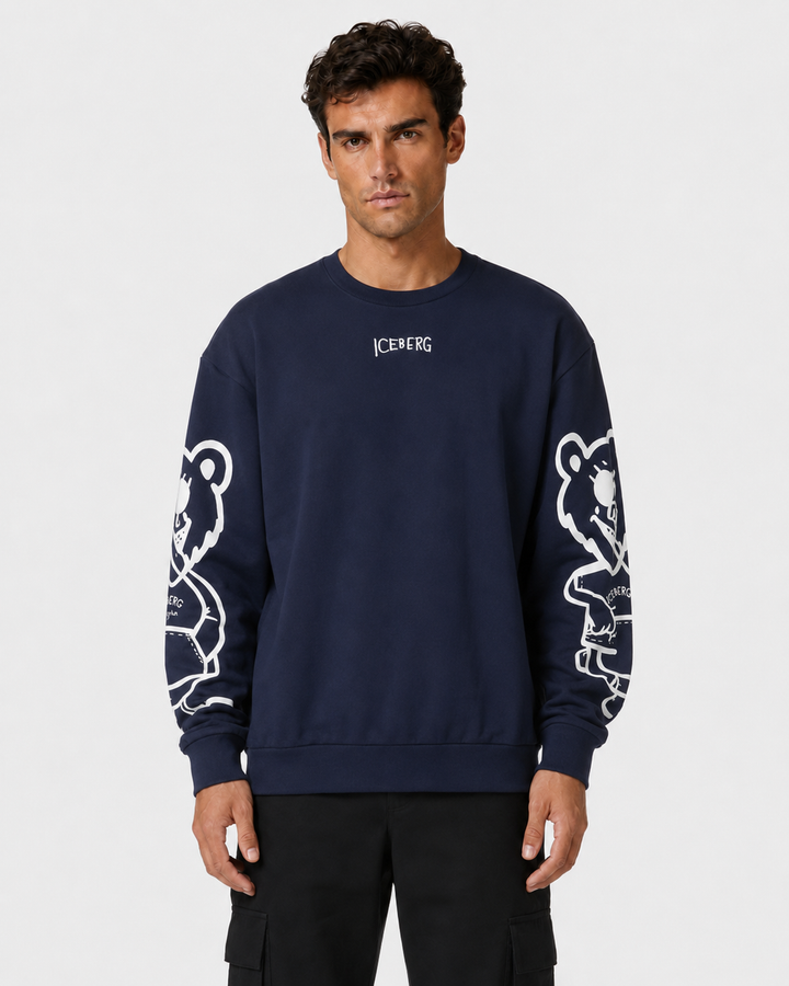 SWEATSHIRT AZUL COM BORDADO ICBERG MEN