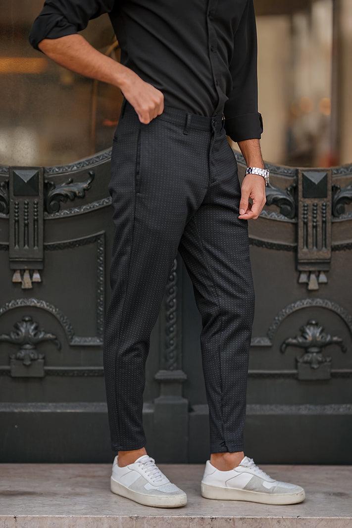 CALÇA CHINO AZUL MARINHO ÀS RISCAS DONATO