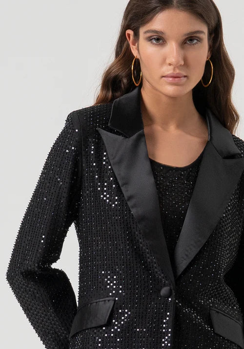 BLAZER LONGO COM STRASS FRACOMINA