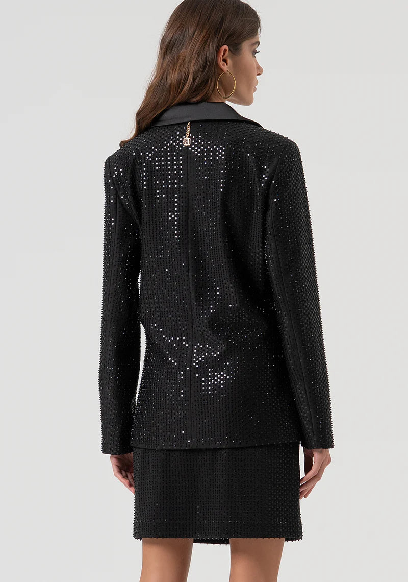 BLAZER LONGO COM STRASS FRACOMINA