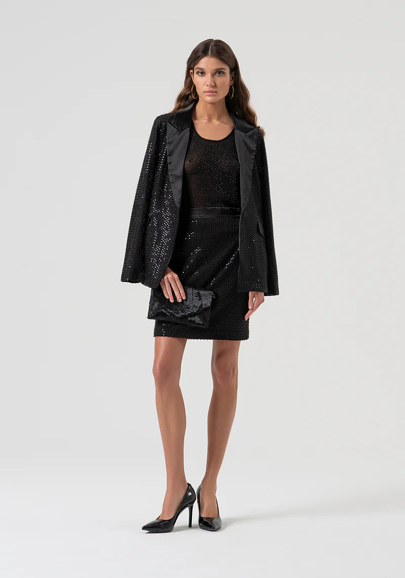 BLAZER LONGO COM STRASS FRACOMINA