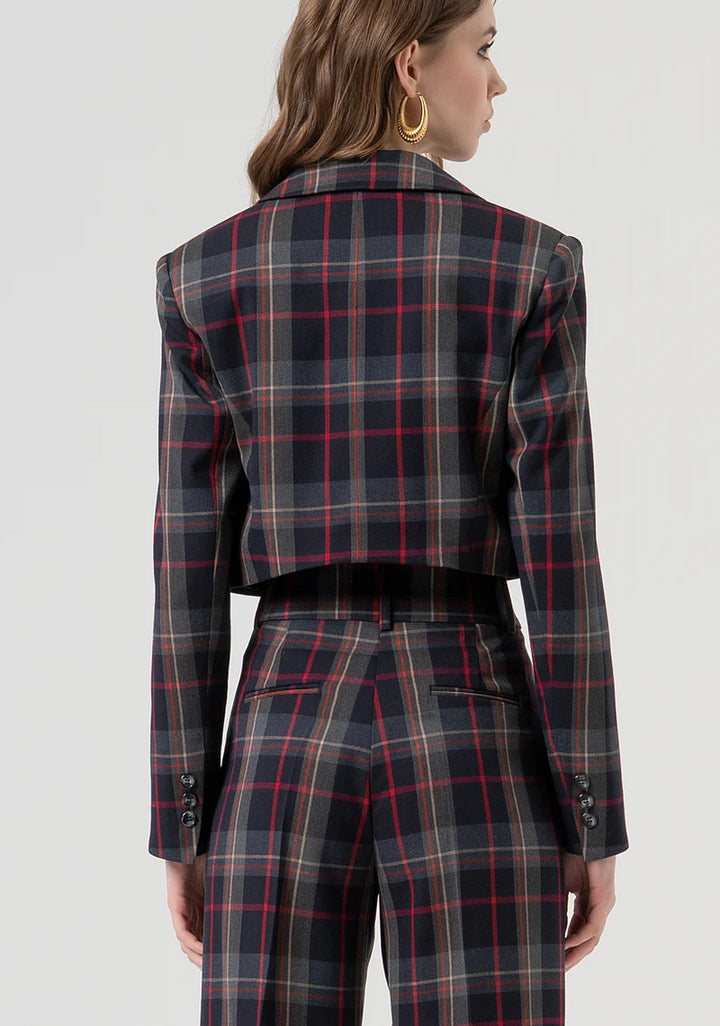 BLAZER CROPPED XADREZ TRESPASE FRACOMINA