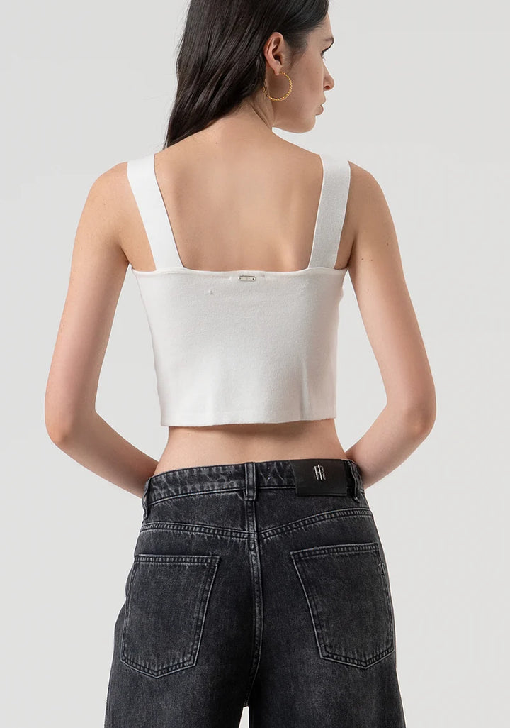 TOP BRANCO COM APLICAÇÕES DE MIÇANGAS FRACOMINA