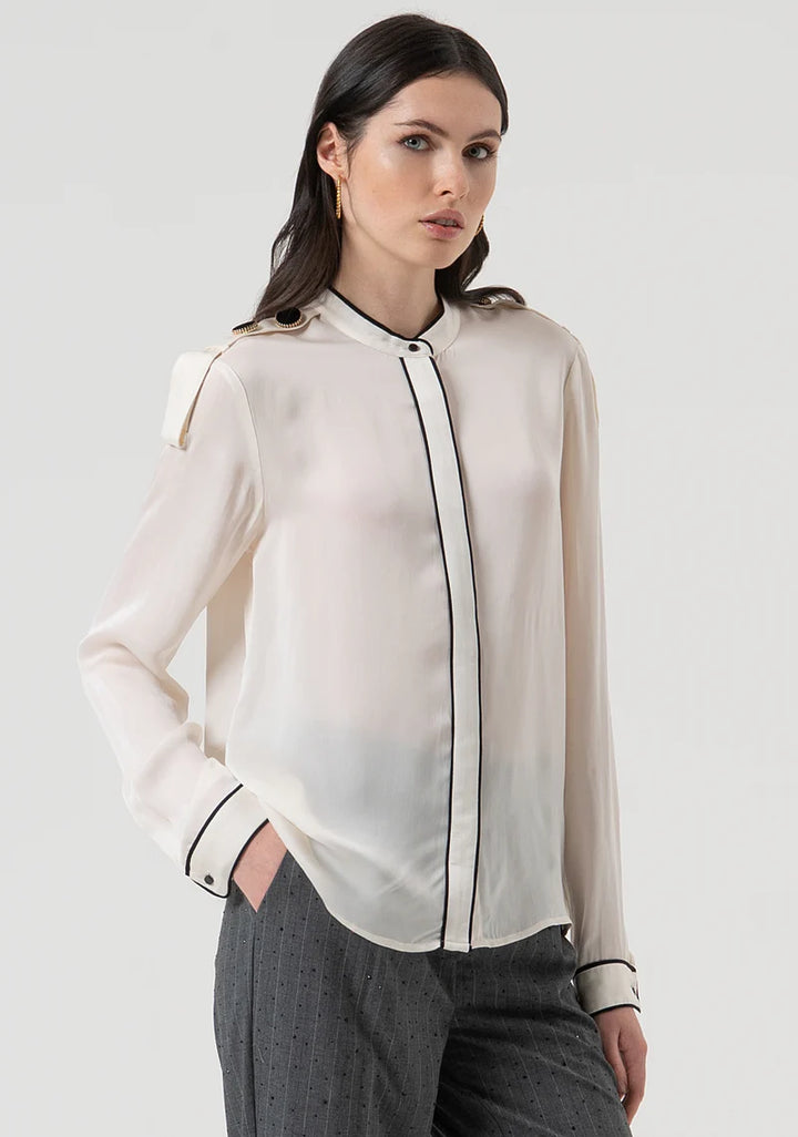 BLUSA SEDA COM DETALHES DE BOTÕES FRACOMINA