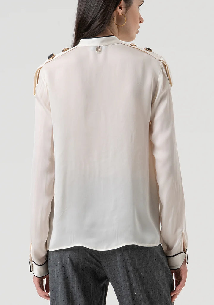 BLUSA SEDA COM DETALHES DE BOTÕES FRACOMINA
