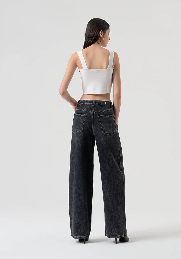 CALÇA PRETA PALAZZO COM STRASS FRACOMINA