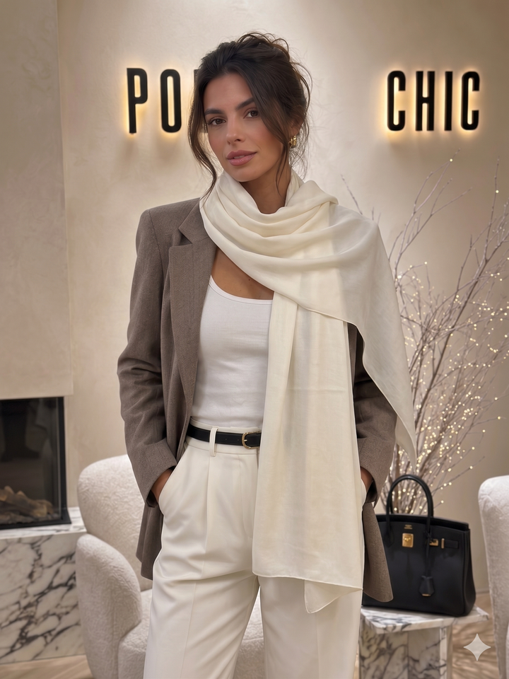 LENÇO BRANCO LISO PONTO CHIC