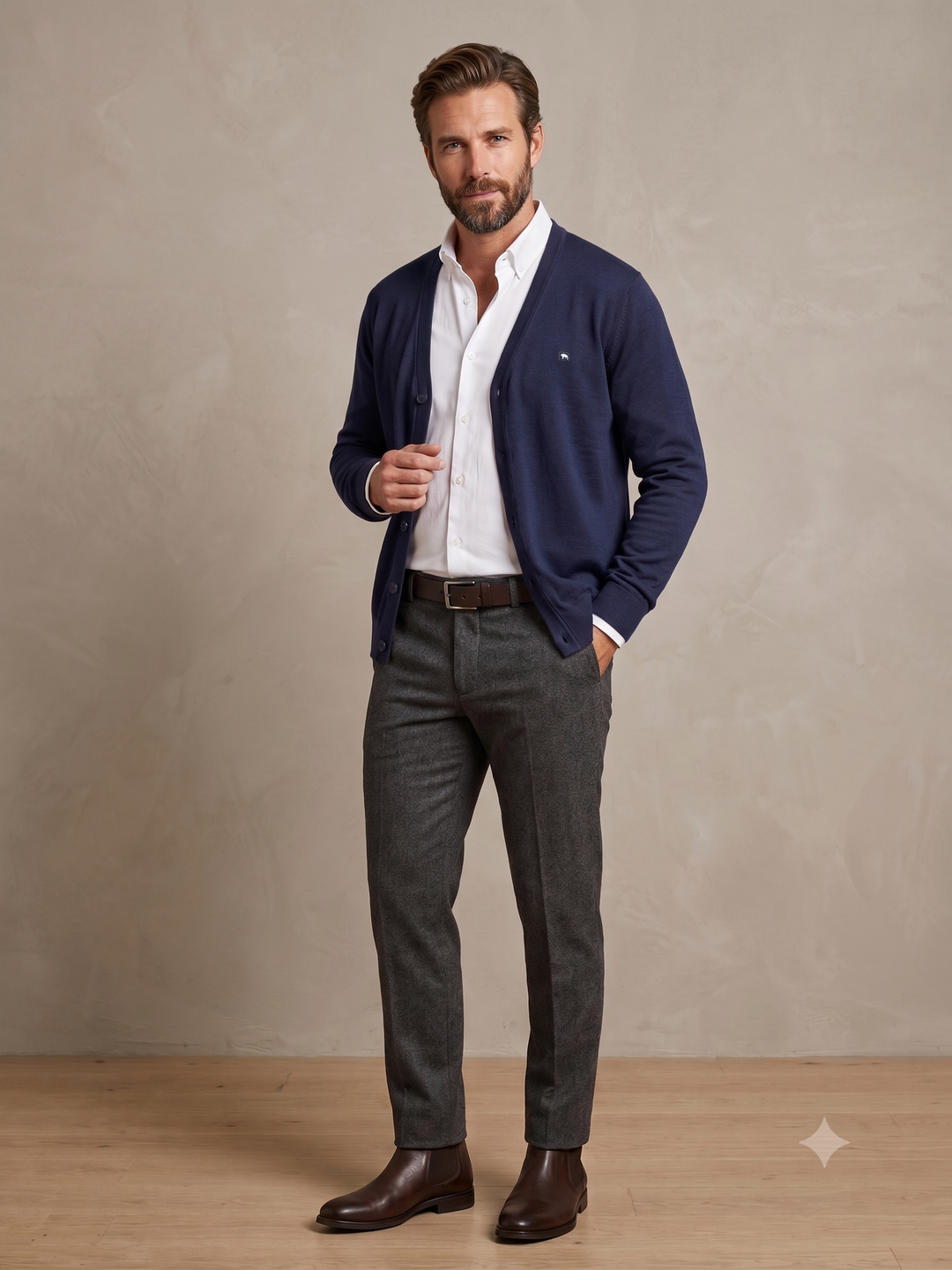 CARDIGAN DE MALHA AZUL MARINHO KOATI