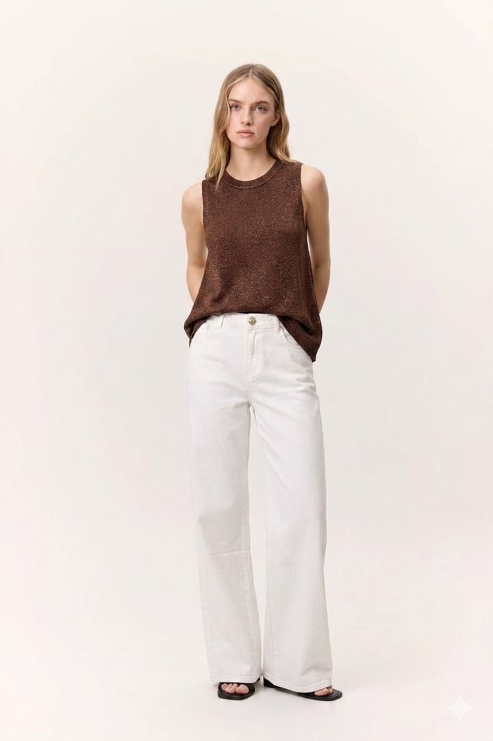 CALÇA BRANCA JEANS PONTO CHIC