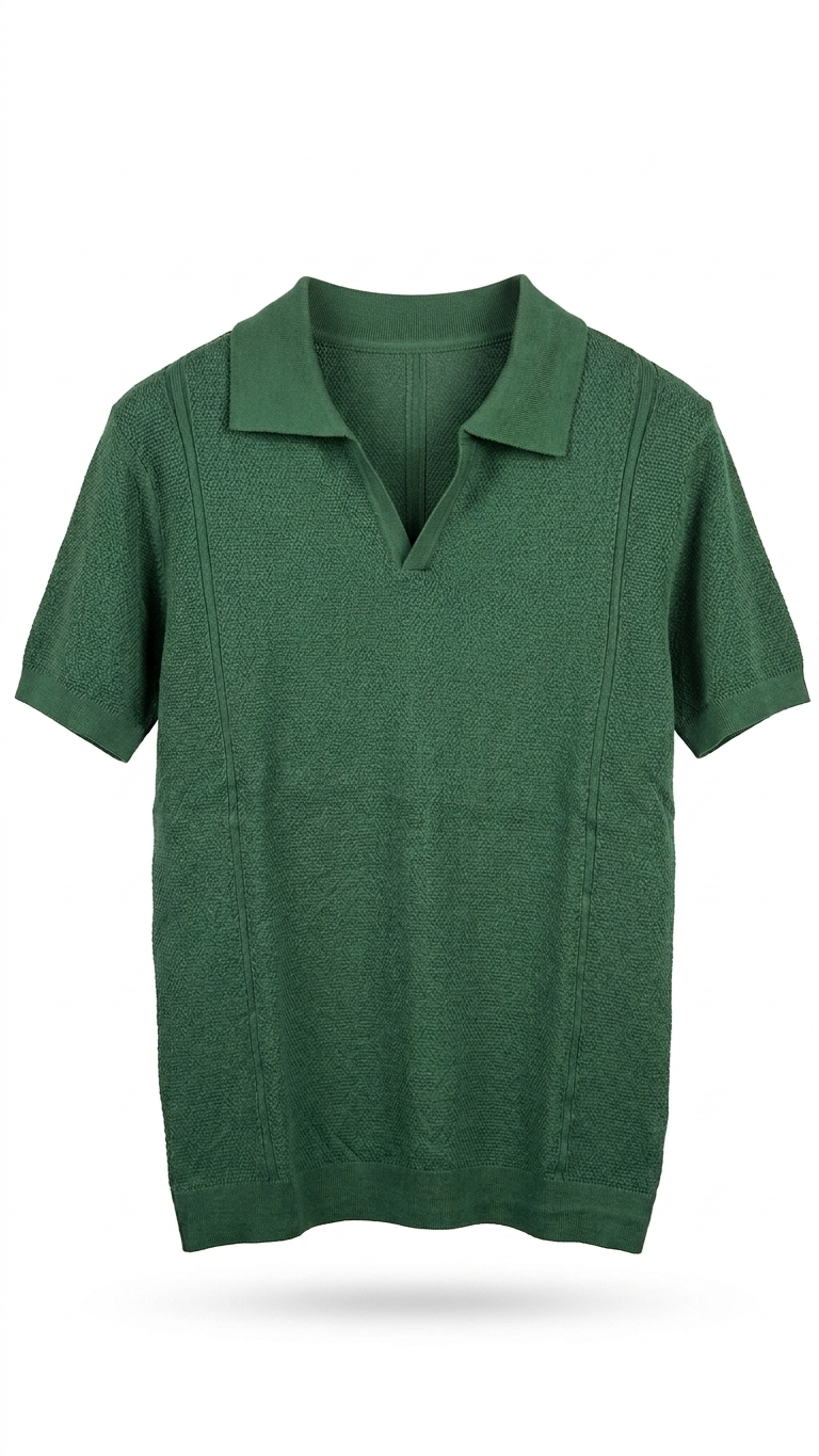 POLO VERDE TRICOT BASICO PONTO CHIC