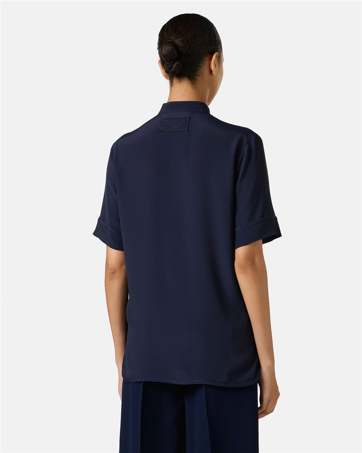 BLUSA EM CREPE AZUL ICEBERG WOMEN