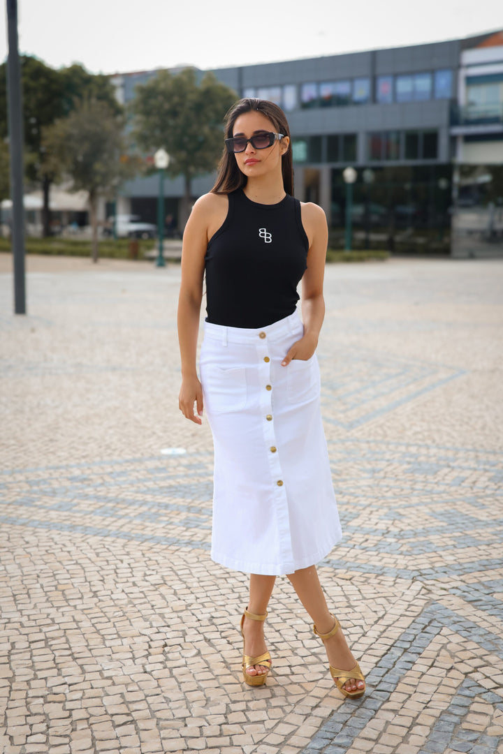 SINGLETE PRETA PONTO CHIC