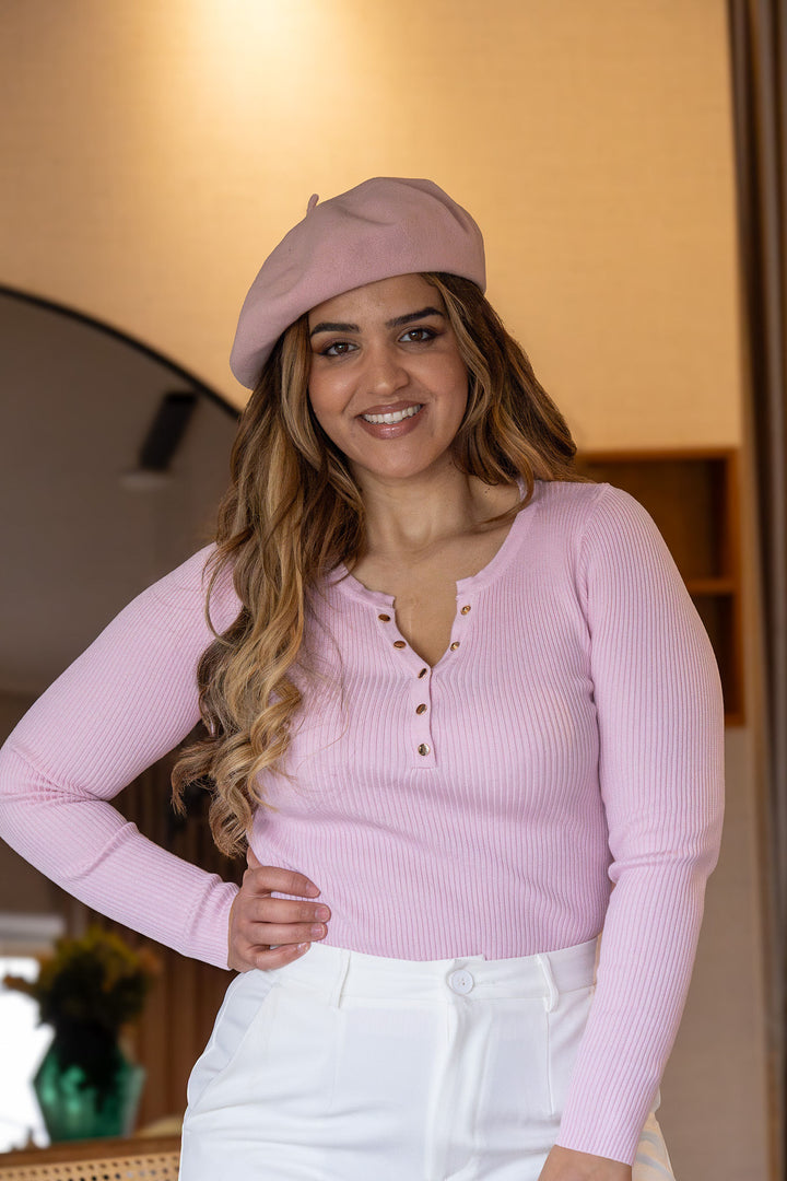 BOINA ROSA COM LAÇO ORGANZA LE TRAP