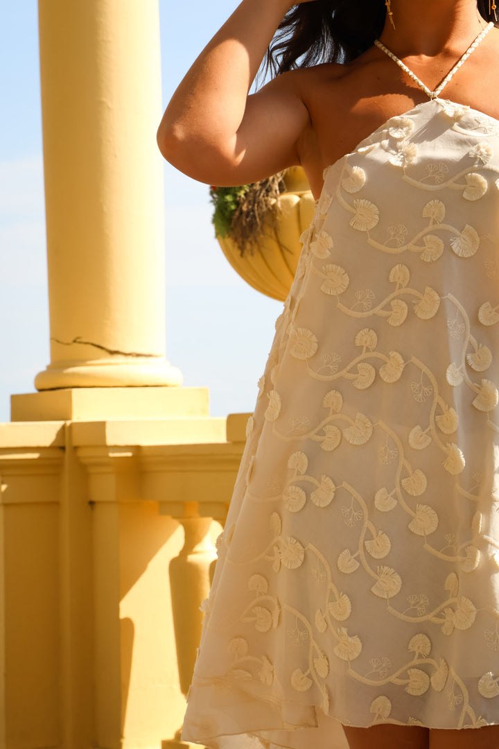 VESTIDO TECIDO BORDADO JIJIL