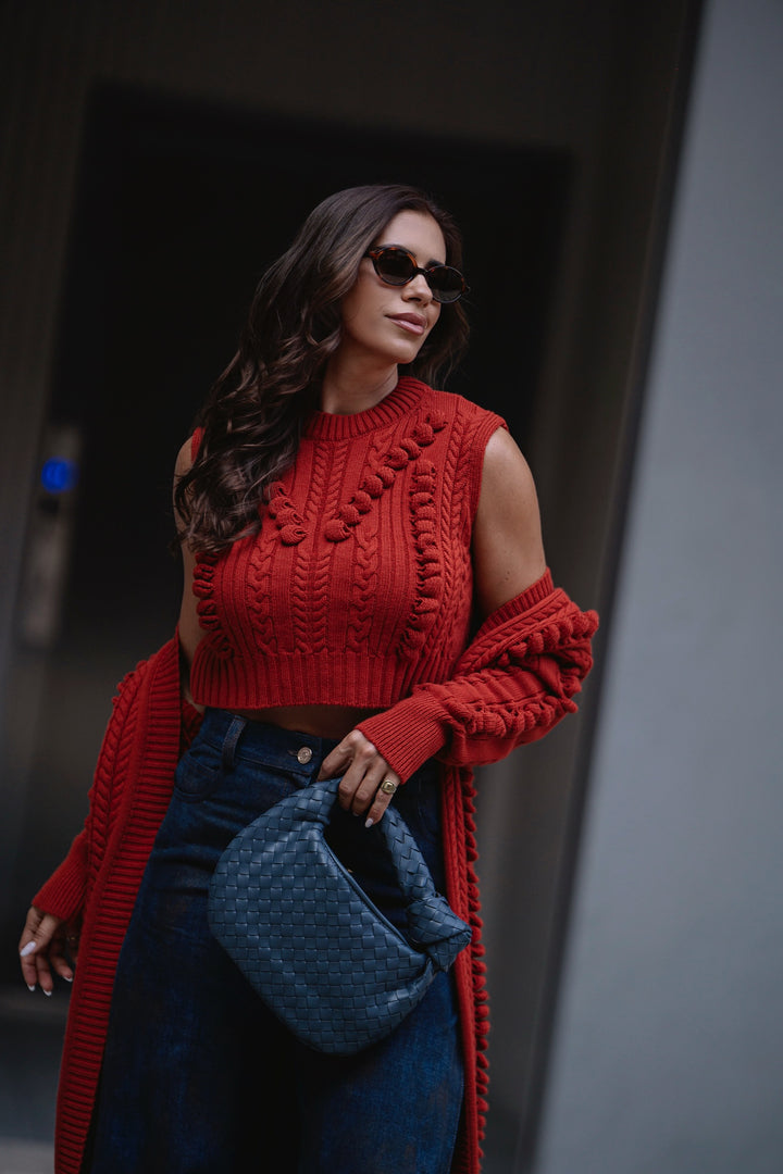 CARDIGAN EM TRICÔ TELHA SAHOCO