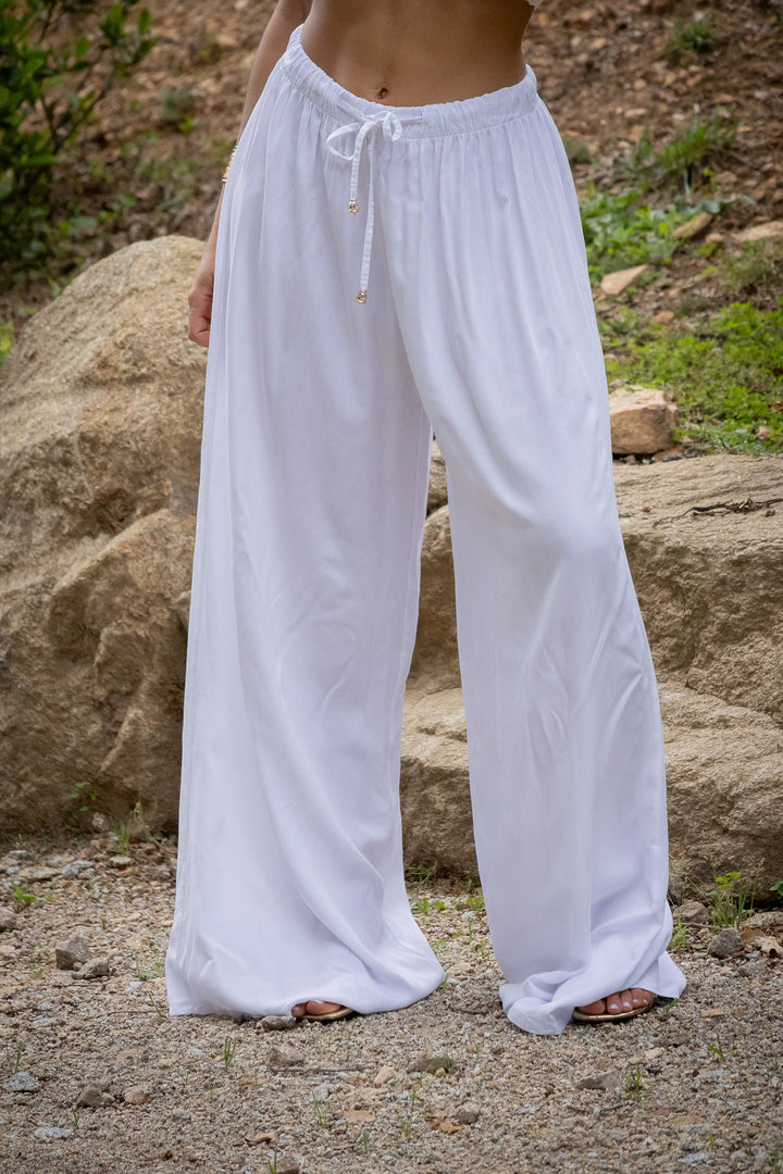CALÇA FLUIDA BRANCA PONTO CHIC