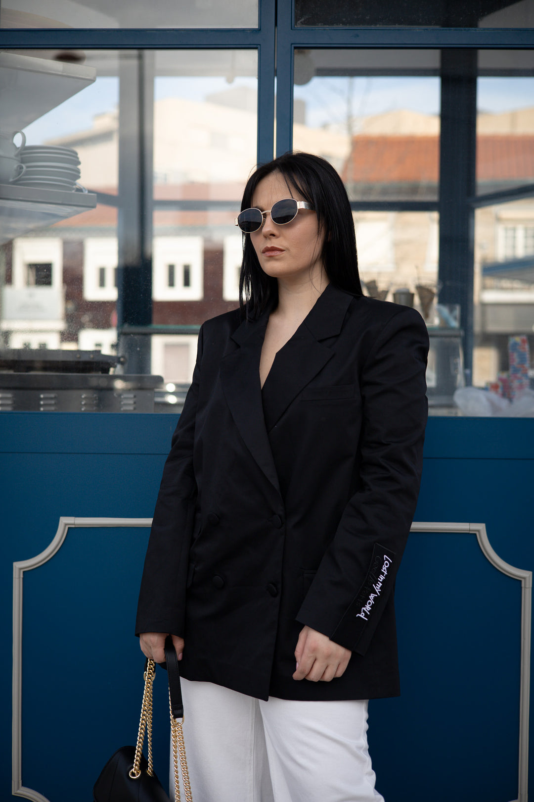 BLAZER STREET PRETO DE ALFAIATARIA GAELLE PARIS