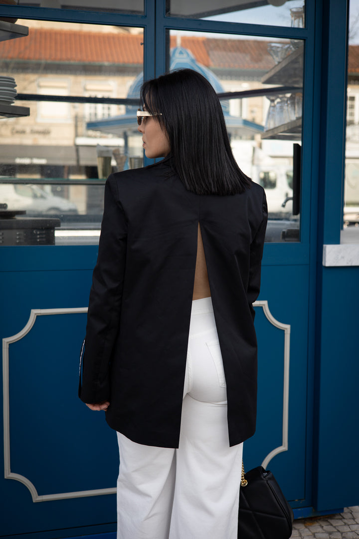 BLAZER STREET PRETO DE ALFAIATARIA GAELLE PARIS