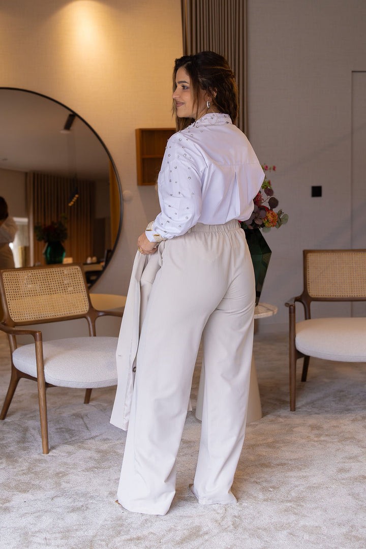CALÇA BEGE DE ALFAIATARIA DIXIE