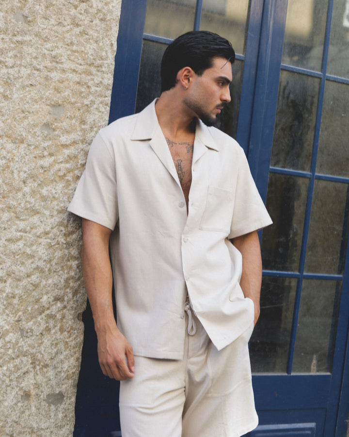 CAMISA MANGA CURTA BEGE ICEBERG MEN
