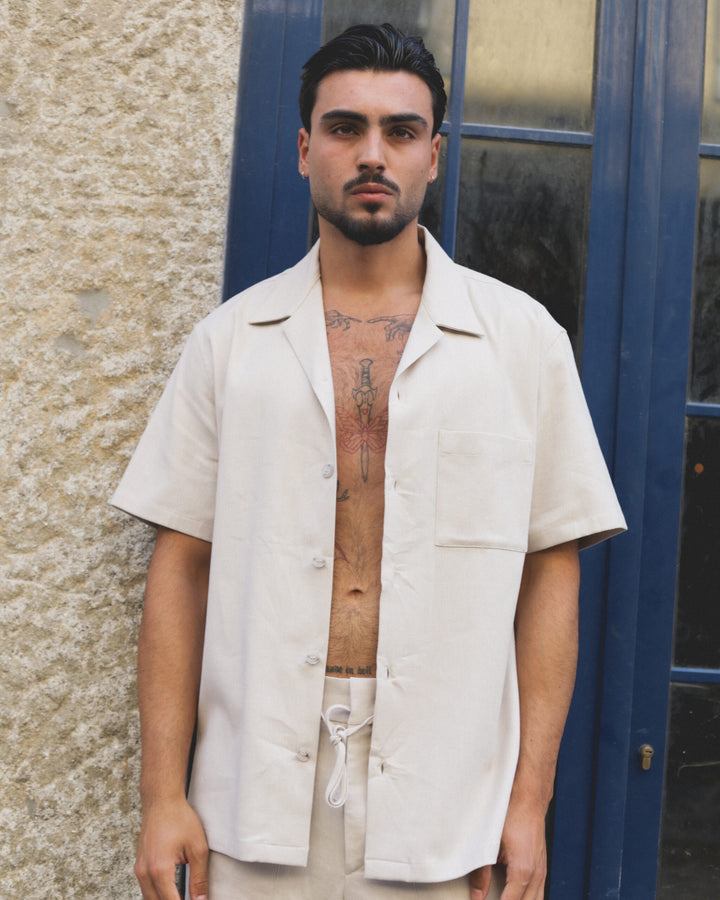 CAMISA MANGA CURTA BEGE ICEBERG MEN