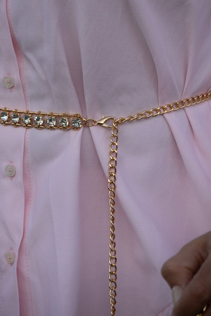 CINTO DOURADO COM BRILHANTES RINASCIMENTO