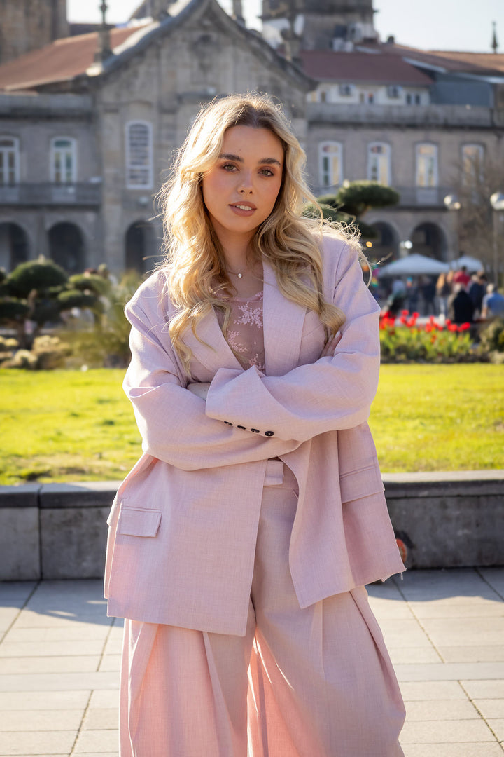 BLAZER ROSA SECO DE ALFAIATARIA PONTO CHIC