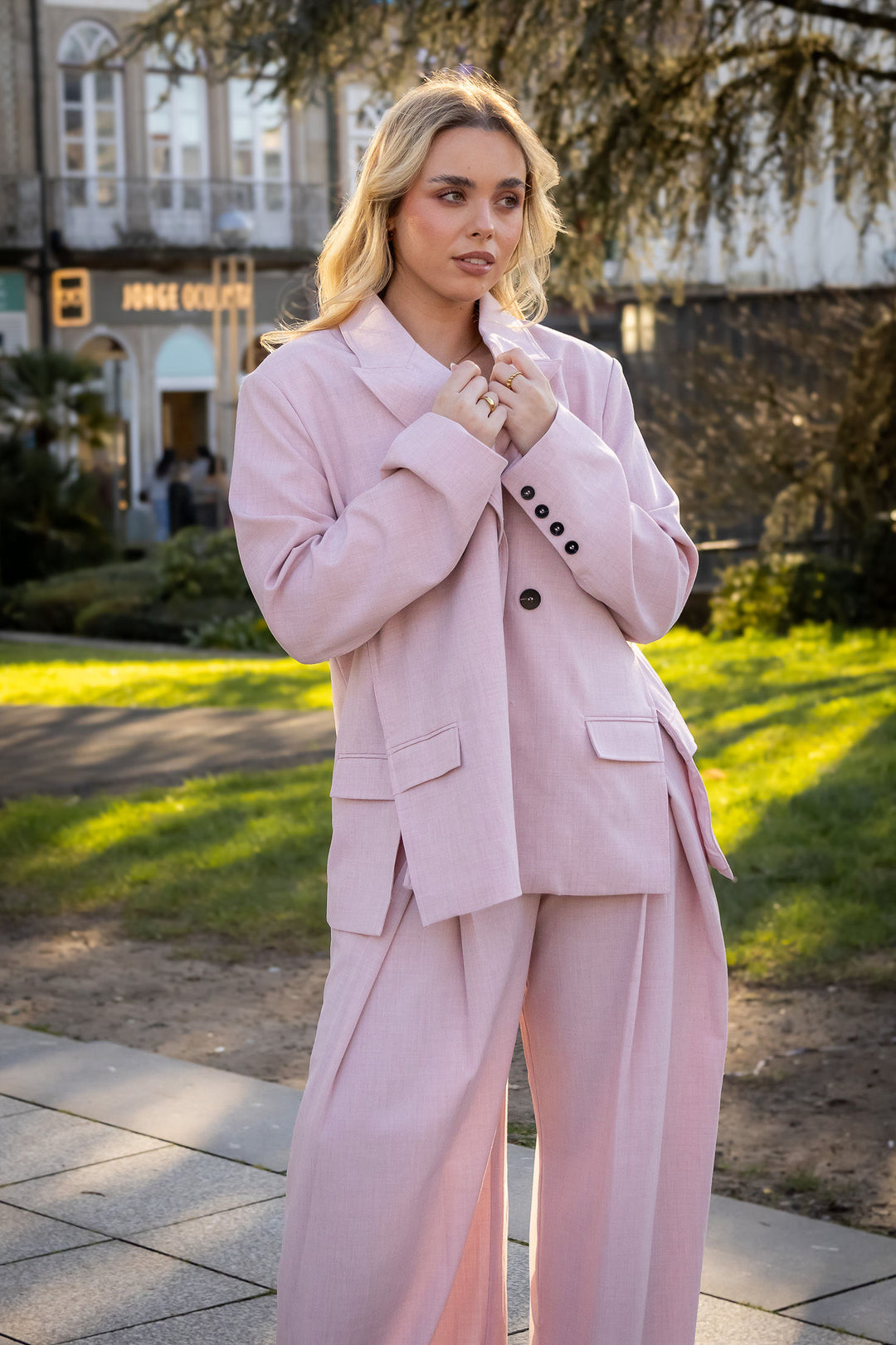 BLAZER ROSA SECO DE ALFAIATARIA PONTO CHIC