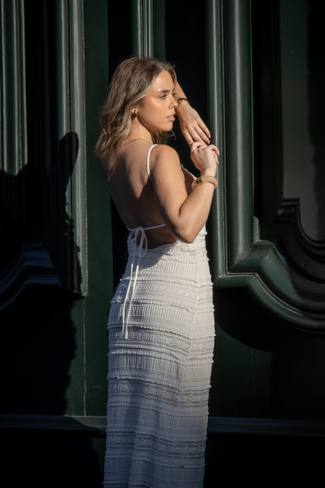 VESTIDO BRANCO COMPRIDO PONTO CHIC