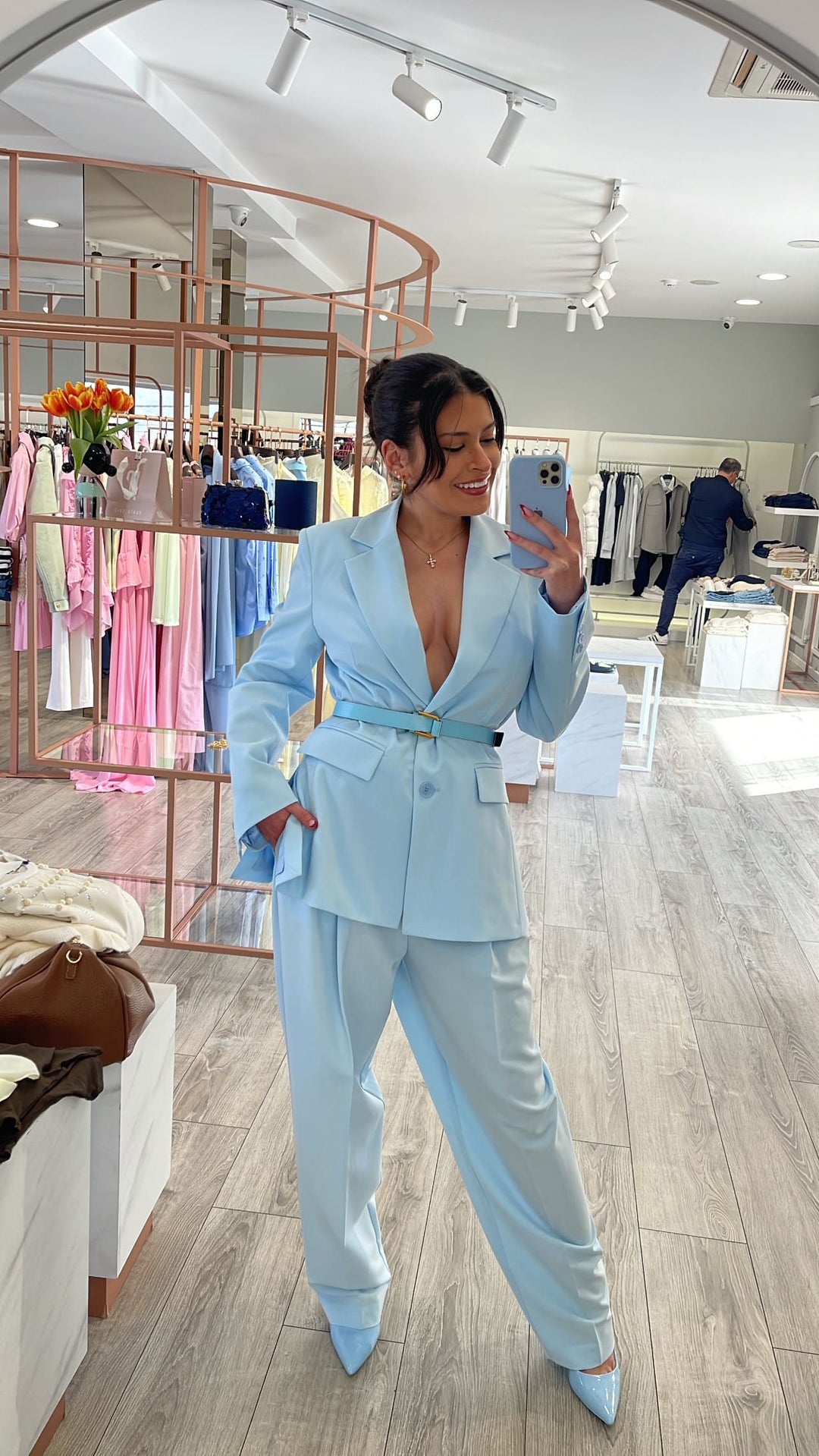 BLAZER AZUL BEBÉ DE ALFAIATARIA COM CINTO IMPERIAL