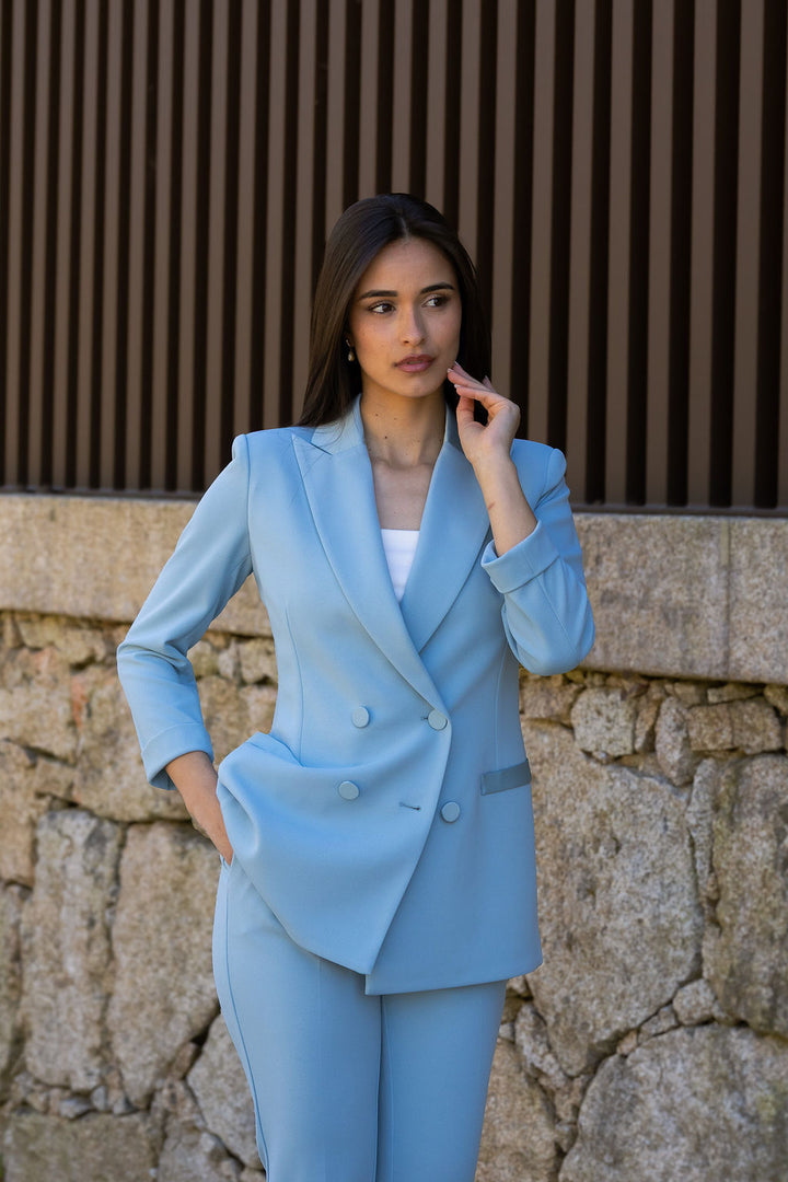 BLAZER AZUL CIANO COM BOTÕES FORRADOS IMPERIAL