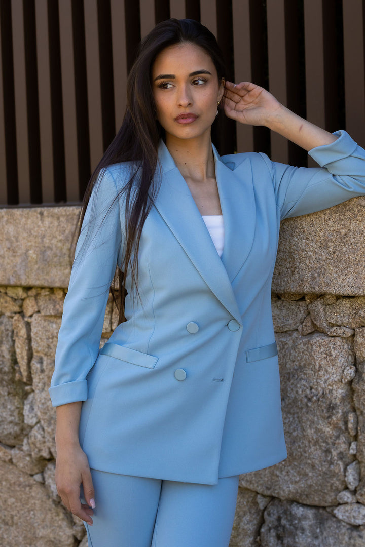 BLAZER AZUL CIANO COM BOTÕES FORRADOS IMPERIAL