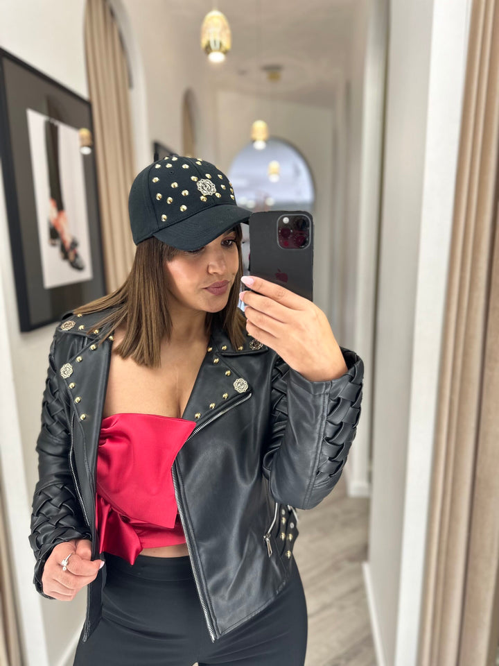 TOP VERMELHO EM CETIM COM LAÇO RINASCIMENTO