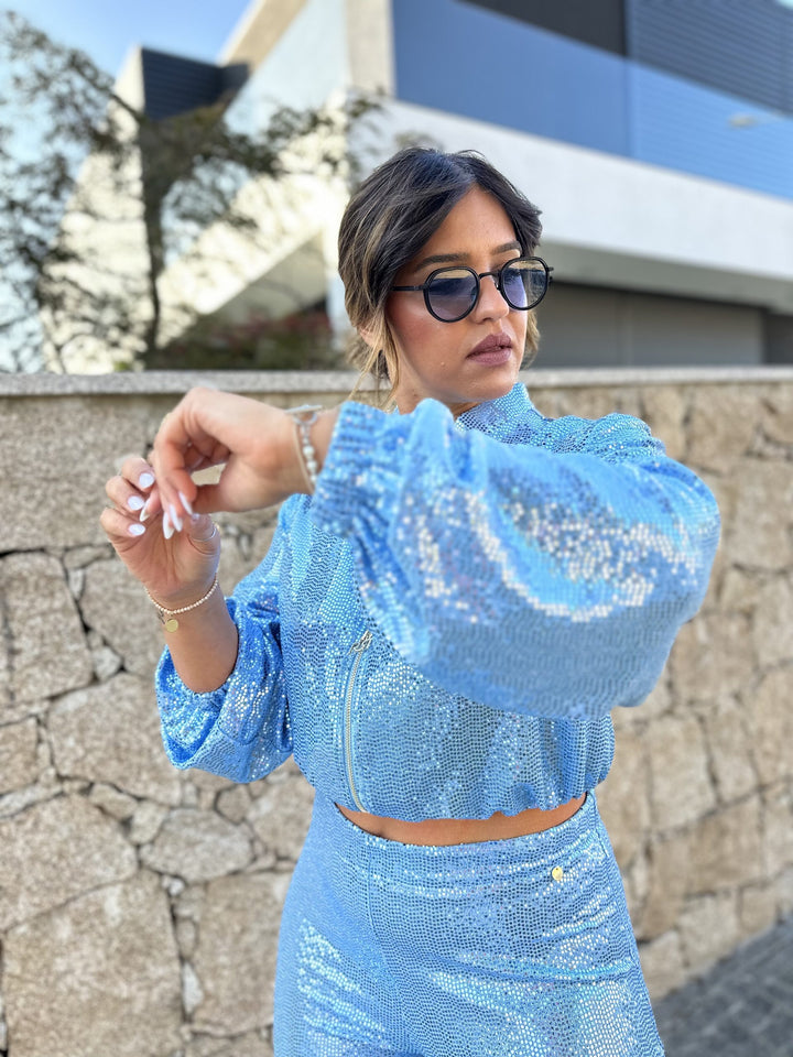 CASACO AZUL BEBÉ BRILHANTE RINASCIMENTO