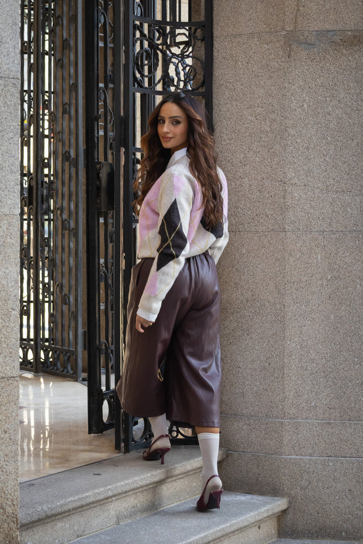CULOTTE BORDEAUX EM ECOPELE PONTO CHIC