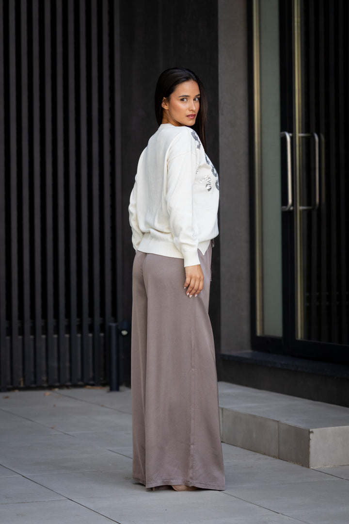CAMISOLA CRU COM LANTEJOULAS RUGA