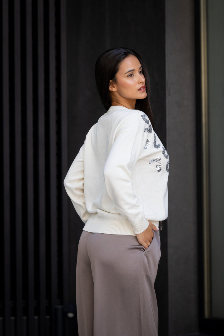 CAMISOLA CRU COM LANTEJOULAS RUGA