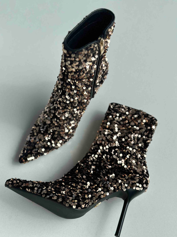 BOTINS DE LANTEJOULAS BRONZE RINASCIMENTO