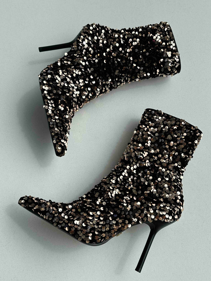 BOTINS DE LANTEJOULAS BRONZE RINASCIMENTO