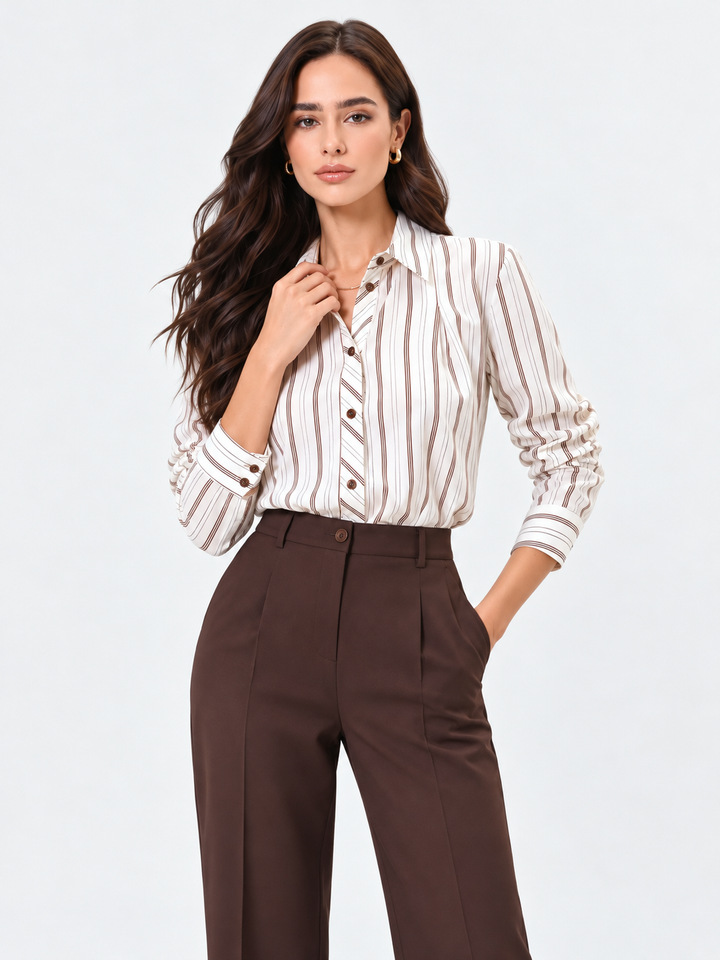 CAMISA ÀS RISCAS CASTANHAS RINASCIMENTO