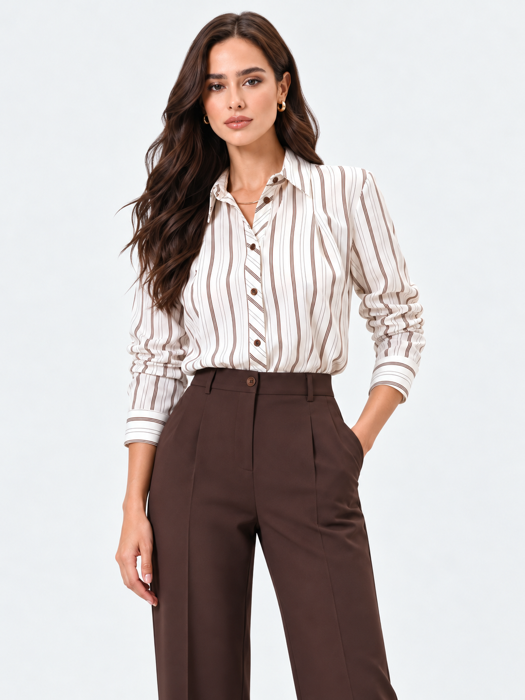 CAMISA ÀS RISCAS CASTANHAS RINASCIMENTO