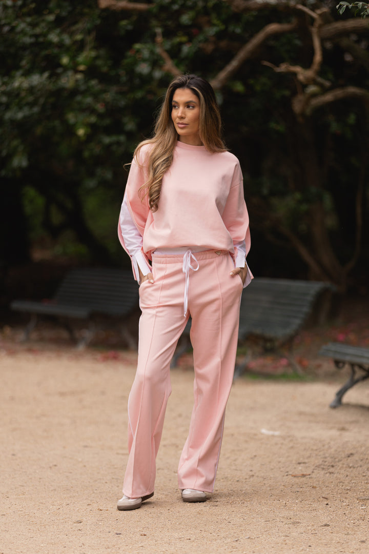 CALÇA ROSA COM ENCAIXE SAHOCO